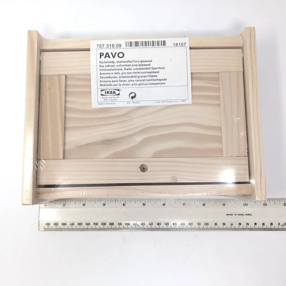 NEW Ikea 1995 IKEA PAVO Unfinished Pine Wood Key Cabinet 757.319.09 NOS Sealed